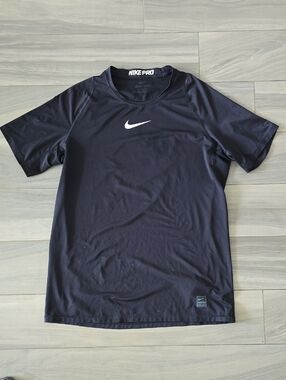 Nike Black Short Sleeve Dri-FIT Tee with White Swoosh